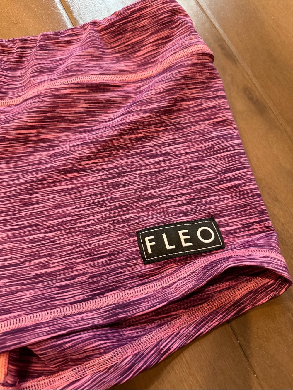 Fleo Women’s Pink-Purple Space Dye Athletic shorts SZ XL